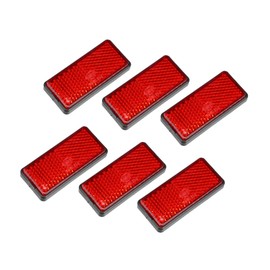 ACROPIX 6 Pcs Rectangular Stick-on Safety Spoke Reflective Self Adhesive Reflector for Gate Posts Cars Trailer Motorcycle Trucks Boat Bicycle Bike Red Car Parts