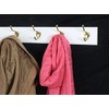 PEG AND RAIL White Coat Rack with Solid Brass Hat