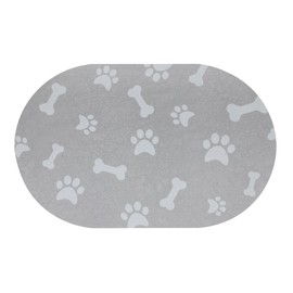YCT Dog Food Mat - Cat Dish Mat Dog Bowl Mat - No Stains Easy Clean Dog Mat for Food and Water - Absorbent Quick Dry Pet Mat, 11.8"x18.1" Gray