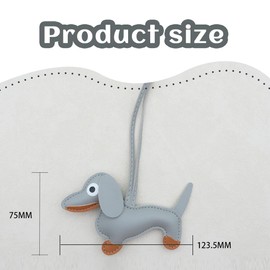 EIYVPRA 3 Keyrings Dachshund Gifts, Cute Puppy Dog Bag Pendant Leather Lucky Charm Dachshund Keychain Gifts for Favourite Person Women Men Children Birthday Key Ring