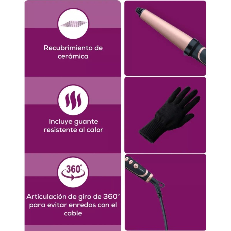 Beurer Tenaza Rizadora Con Cubrimiento De Queratina Y Cerámica Ht62