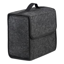 Multi-functional Storage Box, Car Supplies, Car Storage Bag, Foldable, Felt Material, Storage Bag, Anti-Slip, Handle, For Car Trunk, High Texture, Dark Gray (11.8 x 6.3 x 11.4 inches (30 x 16 x 29 cm)