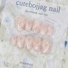 Pearl Ribbon Handmade Nail Tips - Stiletto M / 진주
