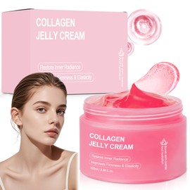 Collagen Jelly Cream, 100 g Collagen Cream for Face, Collagen Night Wrapping Mask, Collagen Mask, Moisturising and Brightening, Suitable for All Skin Types