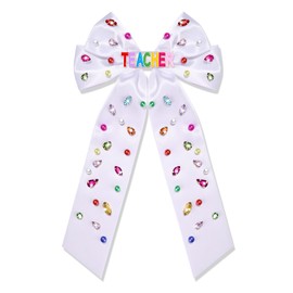 Teacher Hair Bows for Women Teacher Accessories Back To School Pencil FRI-YAY Hair Bow Clips Rhinestone Jeweled Teacher Hair Ribbons Barrettes Back To School Outfits Teacher Appreciation Gifts