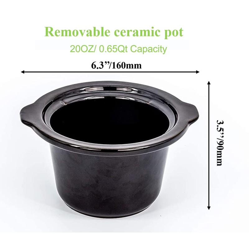 Mini Slow Cooker 0.65qt(20oz) warmer, fondue pot set,chocolate melting pot