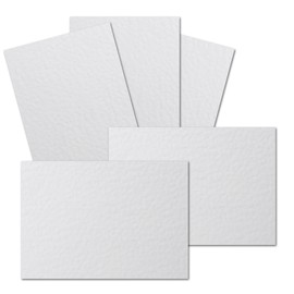 Gustav Neuser Pack of 50 DIN A6 Cardboard Hammered Structure - Colour: White - 105 x 148 mm - 250 g per m² - Single Card without Fold - Ideal for Crafts, Scrapbooking, Greeting Cards