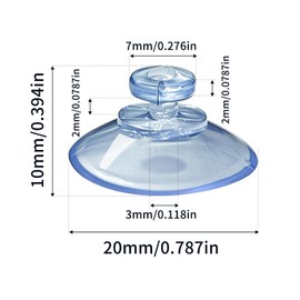 HE ZHI LONG 20 Packs MINI Suction Cups 20mm/0.79 Inch Clear Sucker Pads Without Hook for Glass Home Organization Decoration (20pcs)