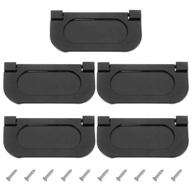 PATIKIL 2.9 Inch (75mm) Flush Ring Pull 5 Pcs Low Profile Drawer Pull Zinc Alloy Flip Drawer Handle with Screws for Furniture Closets Dressers, Black