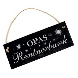 Grandpa's pensioner bank sign slate engraving – grandpa – decorative sign retirement garden bench pensioner 22 x 8 cm