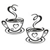 CoffeeCups Vinyl Wall Sticker Removable Bedroom Living Room Office Home
