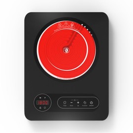 VBGK Single Burner Electric Cooktop,110V 1800W Electric Stove Top with LED Touch Control, 10 Power Levels, 4 hTimer, Safety Lock,Portable single burner cooktop