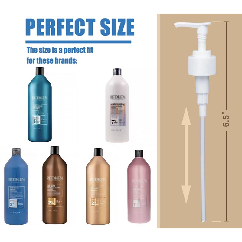 Pump Dispenser Compatible with Redken Shampoo and Conditioner 33.8 oz