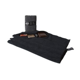 Urbany Life Microfiber Towels w/Pocket (2-Pack) Sports, Beach, Swimming, Workout, and Yoga | Quick Dry, Super Absorbent | Compact, Portable Travel, Black,Grey, 20 inch x 40 inch