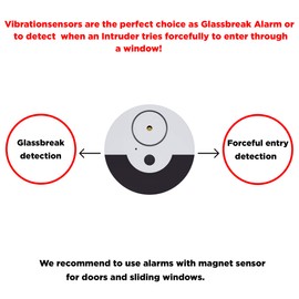 CATSONIC Premium Window Alarm Device Set - Extra Loud 130dB Alarm & Vibration Sensors - Universal Compatibility & Easy Installation - Great For Home, Office & RV Security (6 set Black)
