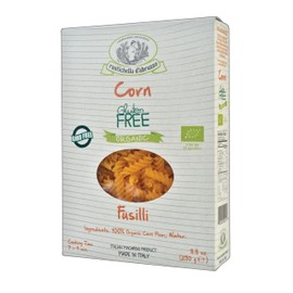 Rustichella d'Abruzzo Organic Corn Fusilli – Gluten-Free Pasta, 250g, Made with Organic Corn Flour, Perfect for Hot & Cold Dishes, Non-GMO, Artisan Quality