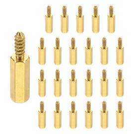 PATIKIL 24pcs M3 Male to Female Self-Tapping Hex Standoffs Spacers Pillars, M3 14+8mm Brass Motherboard Standoffs Copper