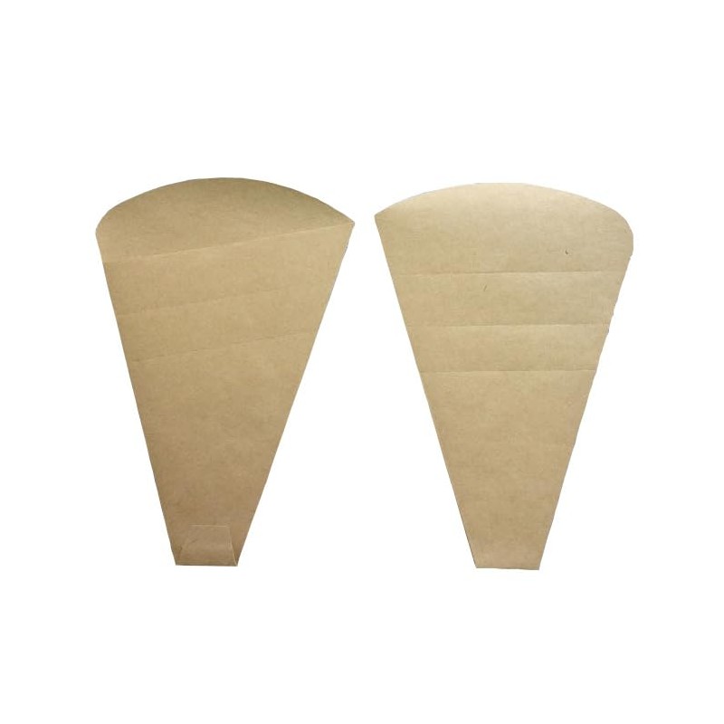 Crepe Triangle Bags Brown Plain Perforated (100)