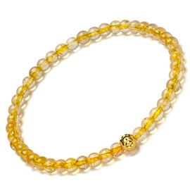 Apocalyptic-K Natural Rhombic Stone Bracelet with 925 Sterling Silver，3-4MM，Natural Tourmaline,Obsidian，Spinel Beaded Bracelet,Individuality, Fashion Gift (4MM, Gold Hair Spinel Beaded)