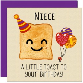 Niece Birthday Card - A Little Birthday Toast - Funny Birthday Cards for Niece
