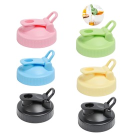 Mason Jar Pour Spout Lid for Regular Mouth Mason Jars, Plastic Mason Jar Pitcher Flip Cap Airtight Lid, Leak-Proof and Durable, Easy Pouring Spout, Pack of 6