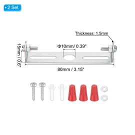 PATIKIL 80mm (3.1") Universal Light Fixture Mounting Bracket Kit, 2 Set Light Crossbar Ceiling Light Plate with Screw for Wall Light Ceiling Light Pendant Chandelier