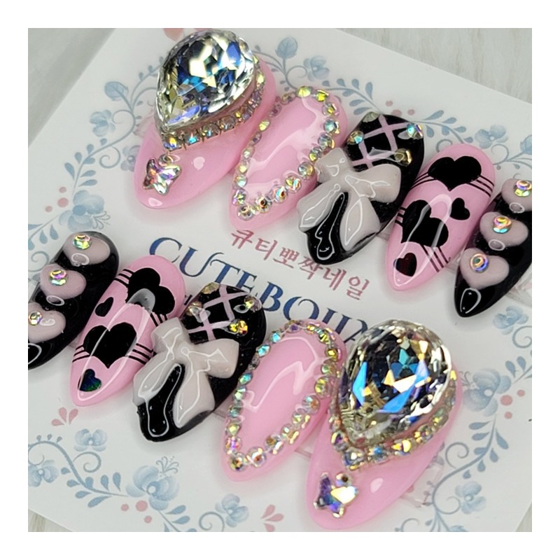 Mass-produced landmine cosplay handmade nail tips - Oval L /