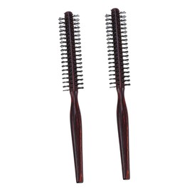 Gatuida 2pcs Pear Wood Hair Styling Comb Set Rolling Brush for Curly Hair Suitable for Types for Salon and Home Use