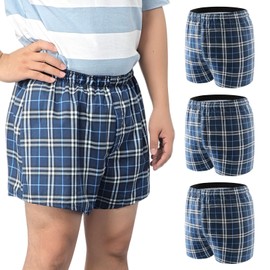 Incontinence Underwear for Men Washable 3 Pack Mens Leakproof Underwear with Front Fly for Bladder Leakage Protection Instant Absorbency Mens Incontinence Boxers (X-Large, Light Blue Plaid)