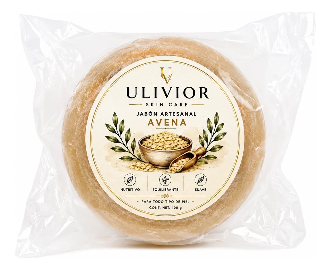 Jabón Artesanal De Avena Ulivior 50gr Para Todo Tipo De Piel