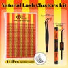 Natural Cluster-Lashes Kit, Glowvane Wispy Eyelashes Individual Clusters 10-18mm D