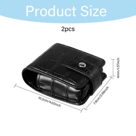 beinkmake 2Pcs Makeup Lipstick Case PU Leather Crocodile Double Lipstick Case with Mirror Portable Small Cosmetic Bag for Women Outside Mini Travel Pouch