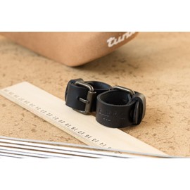 Gusti Mathias Leather Straps 40 cm Set of 2 Buckle Straps Tensioning Straps Buckle Short Leather Strap Attachment Pack of 2 Black, black