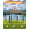 10x10FT Gazebo Replacement Canopy Top Cover, Double Tiered Gazebo Cover