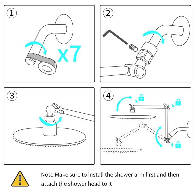 19 Inch Shower Head Extension Arm, Upgrade Flexible Height &