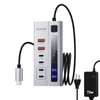 Hub USB C alimentado con alimentación, Hub USB PULWTOP compatible