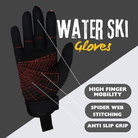 PIGOSKI Ultra Lightweight Water Ski Gloves UV Protection Kayaking Gloves Men Women Breathable Full Finger Neoprene with Anti-Slip Grip for Water Sports