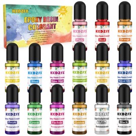 Epoxy Resin Paint - 18 Colours Liquid Translucent Epoxy Resin Dye, Highly Concentrated Epoxy Resin Dye for Jewellery DIY Jewellery Making, AB Resin Dyeing for Paint (10 ml each)