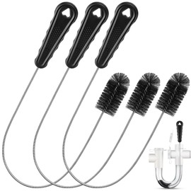 Gulfmew 3 Pcs Condensate Trap Flexible Drain Brush, 16 Inch AC Drain Line Cleaning Brush for AC & HAVC Condensate P Trap, Black