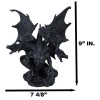 Gothic Faux Stone Ancient Legendary Five Headed Dragon Hydra Roaring