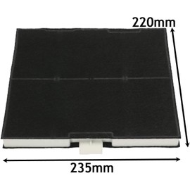SPARES2GO Anti-Odour Carbon Filter compatible with Neff Cooker Hood (220 x 235 x 21mm)
