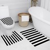 MYUSRE 4 Piece Black and White Striped Shower Curtain Set