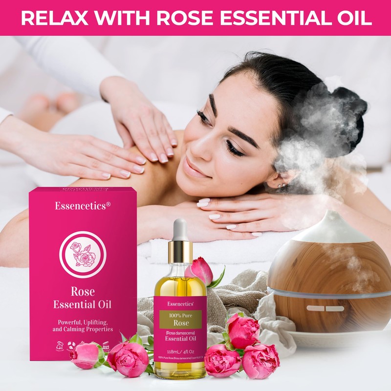 Rose Essential Oil 4 Oz - 100% Natural - Infused