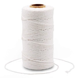 G2PLUS White String, Cotton Bakers Twine, 328 Feet 2MM Natural White Cotton String for Crafts, Gift Wrapping Twine, Home Decor, Gift Packaging