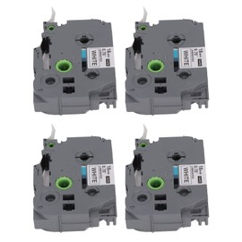 Cinta De Etiquetadora Para TZC231,18cm Compatible Con Cinta De Etiquetas De Repuesto Para PT E100 D210 E300 D450 P700 18RZ PT,Para TZe 141 241 441 541 641 741,Negro Sobre Blanco(#3)