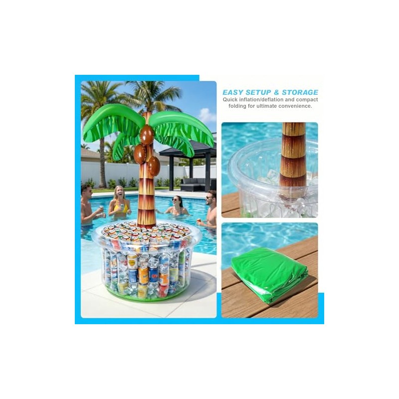 Inflatable Palm Tree Cooler 60" Inflatable Pool Party Bar Inflatable