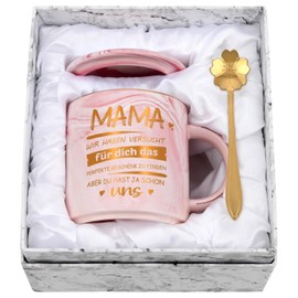 Joymaking Kaffeetasse Muttertag Geschenk für Mama Geburtstagsgeschenk Tasse mit Spruch - Mama, Wir haben versucht für dich das perfekte Geschenk zu finden, Rosa 320ml
