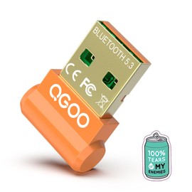 USB Bluetooth Adapter for PC - QGOO Bluetooth Dongle 5.3 EDR, Wireless Bluetooth Receiver for Desktop Computer Laptop Bluetooth Windows 8.1/10/11（orange-127）