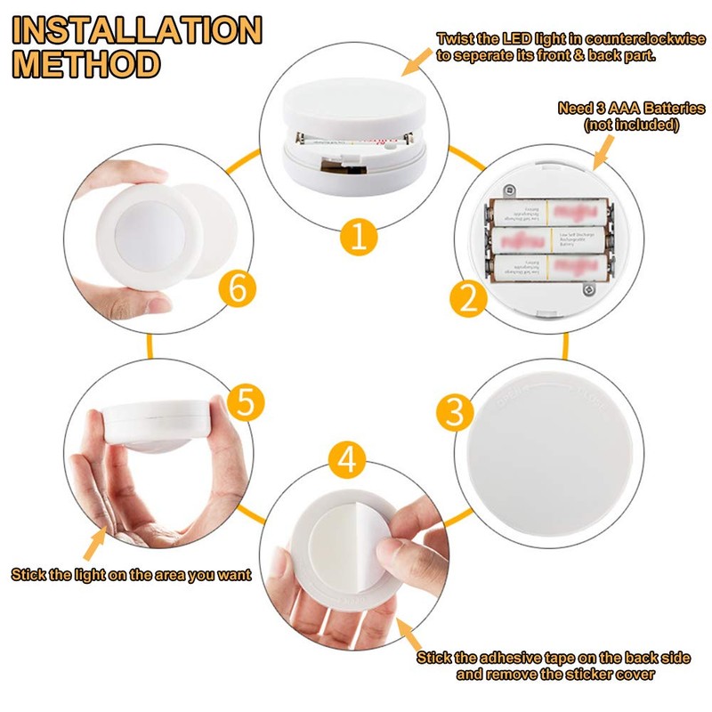 Wireless 16 Color Changing LED Puck Light 12 Pack LED