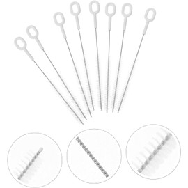 Totority Cepillos para Limpiar Pajillas Reutilizables de Acero Inoxidable y PP, 10 Piezas de Color Claro Mango Largo, Flexibles para Botellas y Uso Familiar